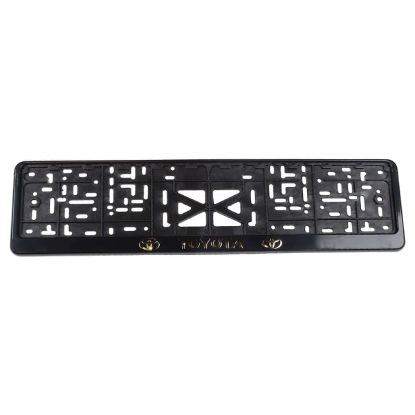 Рамка ном.знака с защелкой черная, Toyota ЗОЛОТО 1шт. 112/1-TO-з (16309/002262)