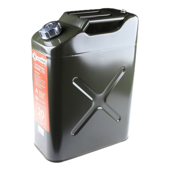 Канистра стальная AUTOPROFI антикорроз. (винт.крышка/клапан/лейка) (KAN-300)  20л (556624)