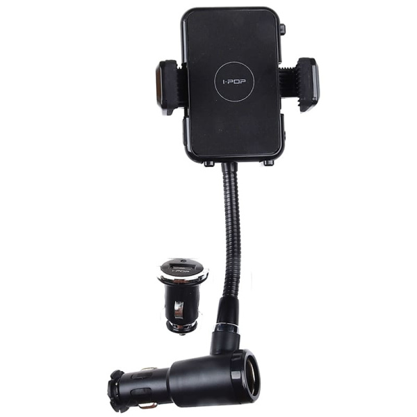 Держатель телефона с прикурив. (6IT3900208/099762) черн./разъем USB