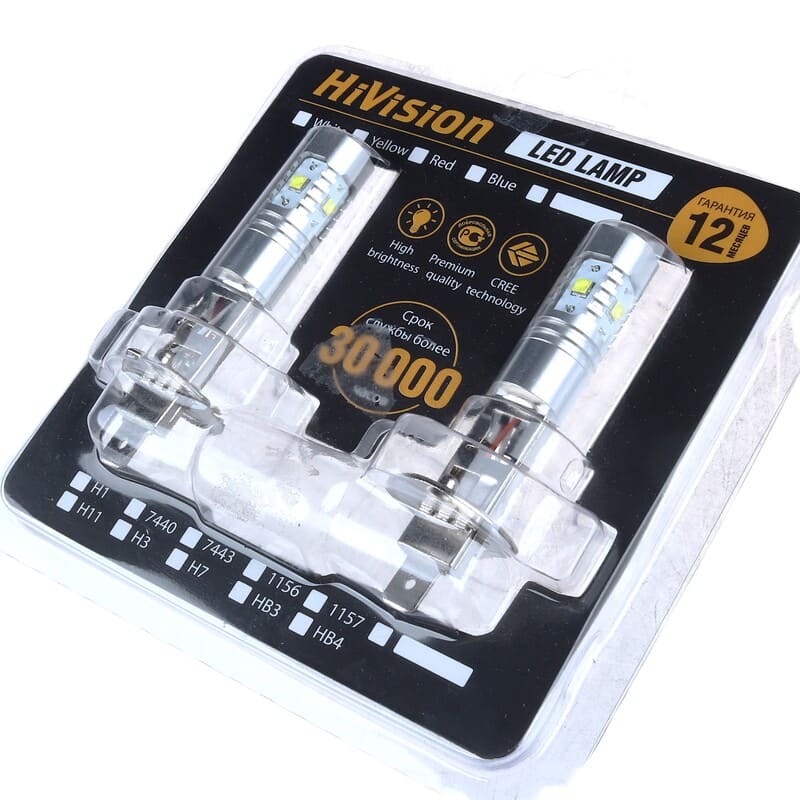 H1 CREE светодио. в  ПТФ (к-т) Fog HiVision (021088)