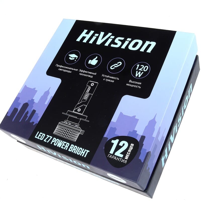 HIR2 9012 12V 6000K Headlight Z7 Power Bright, 15000lm (к-т) HiVision Л0427 (002691)
