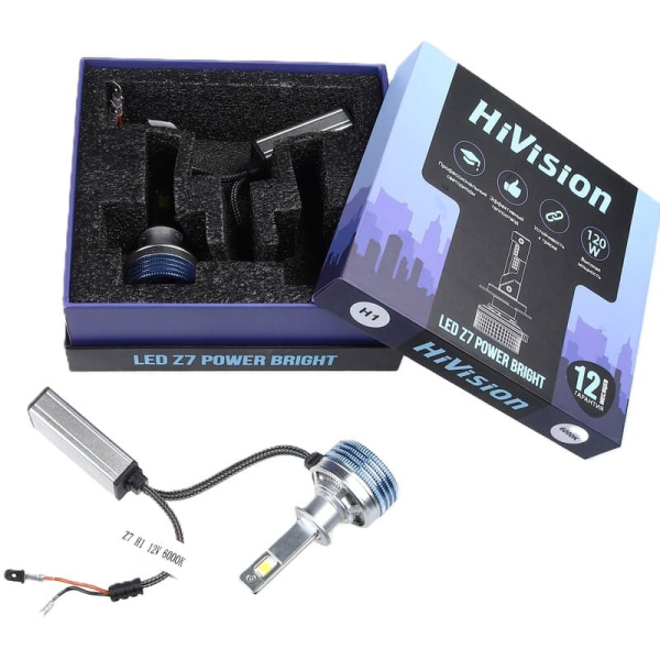 H1 12V 6000K Headlight Z7 Power Bright, 15000lm (к-т) HiVision Л0426 (002639)