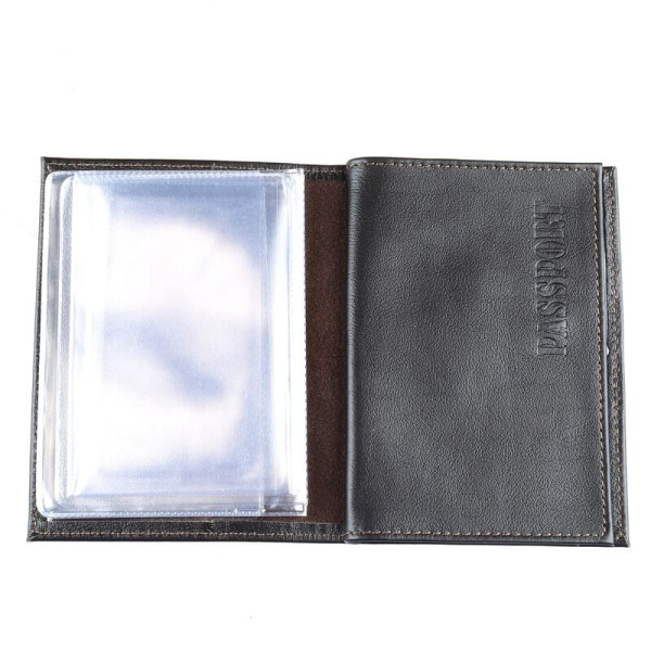 Бумажник (натур.кожа) темно-коричневая ладья №328 (O-77) Premier