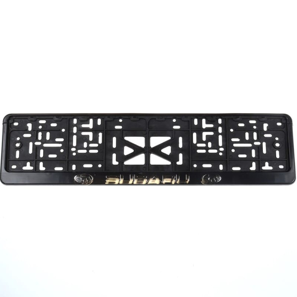 Рамка ном.знака с защелкой черная, Subaru ЗОЛОТО 1шт. 112/1-SU-з (14148/002224)