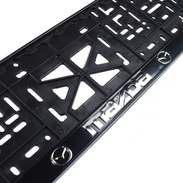 Рамка ном.знака с защелкой черная, Mazda СЕРЕБРО 1шт. 112/1-MZ-c (37402/002118)