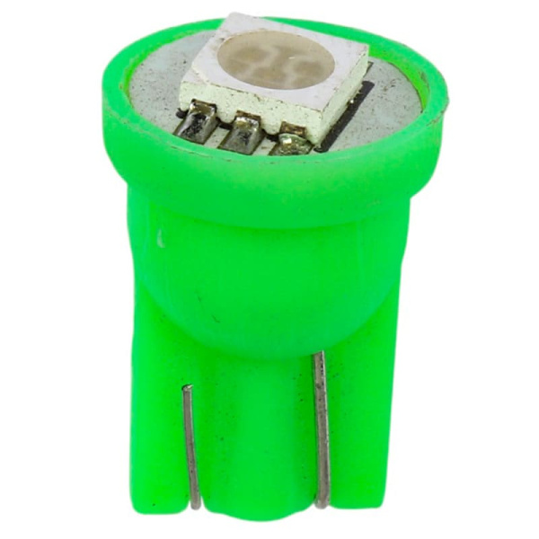 12V5W 1-светод. зелен. б/ц (1шт.) (T10-1LED,5050){00043} 52868 средн.