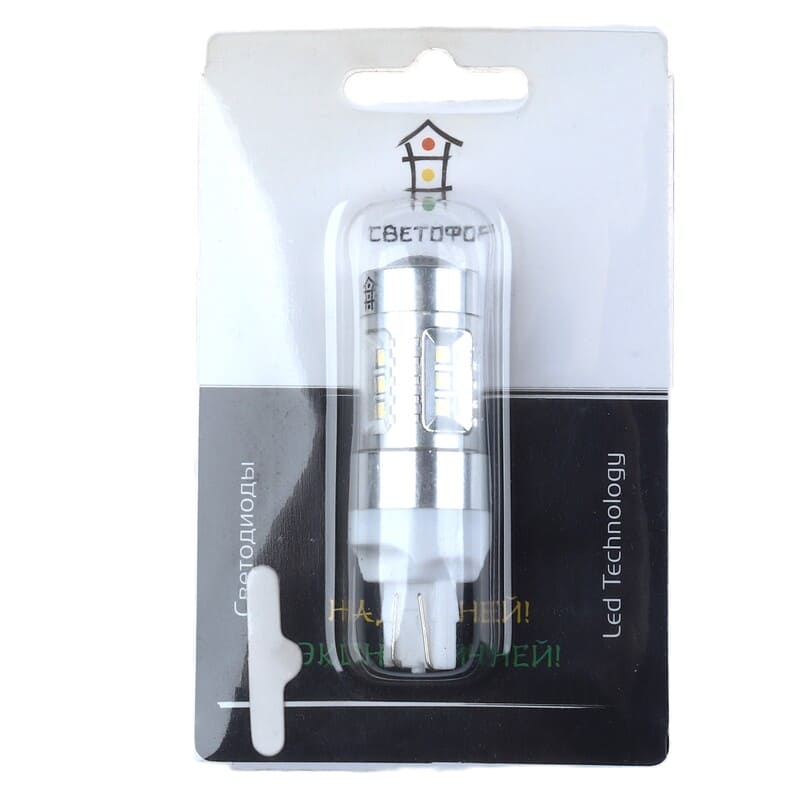 B73T2015S2301-W, 15-светод.Светофор 15SMD-1W, цок. T20 2конт, белый (000106)