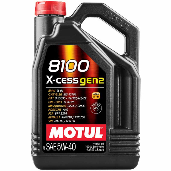 Масло 5W40 синт. 4л 8100 X-Cess GEN2 Motul
