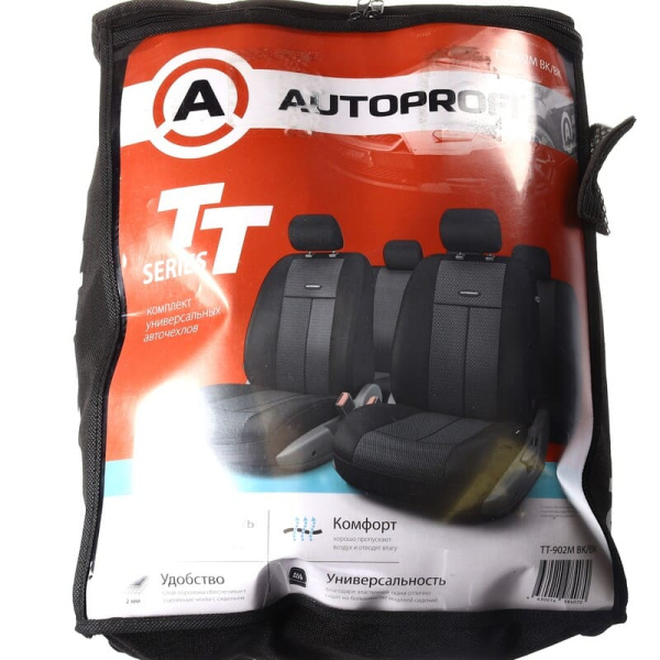 Чехлы TT полиэст./сетка черн. (9шт) TT-902M BK/BK (984070)