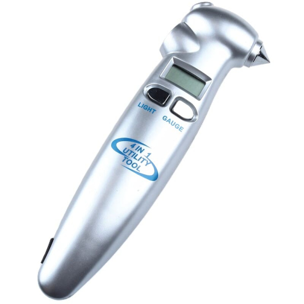 Манометр KS-616 д/измерения давления, электрон. (4в1:манометр,фонарь,молоток,нож)