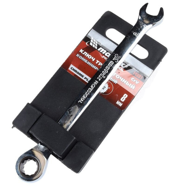 Ключ комб. трещот. 8мм хром (14801/052724) Matrix