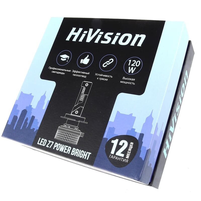 HB4 9006 12V 6000K Headlight Z7 Power Bright, 15000lm (к-т) HiVision (002684)