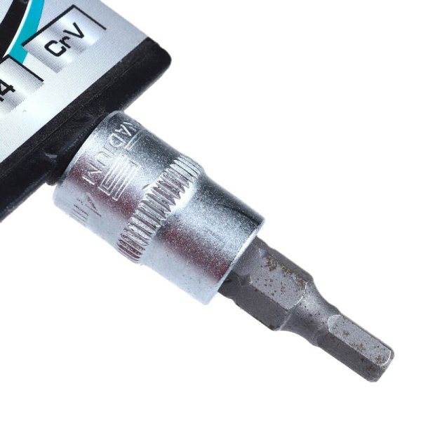 Головка с битой вставкой H4, квадрат 1/4