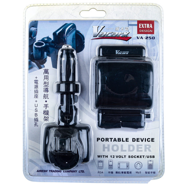 Держатель телефона Vacarx, черн. с разветв. 45мм/100мм (VA-250,102502)