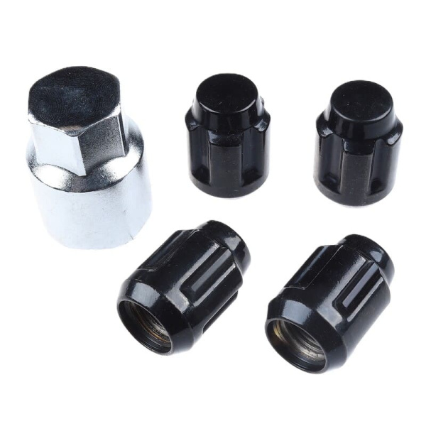 гайка с секрет. 22HEX 14*1.5 blak (4гайки+1 гол.)(21858/26963/238801) Lone Star