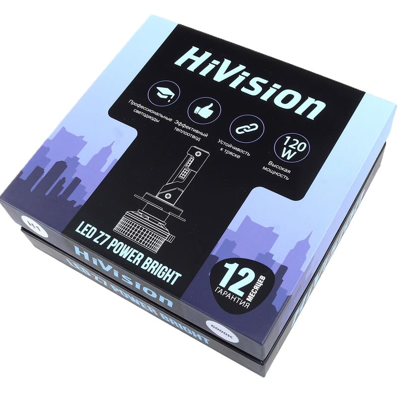 H1 12V 6000K Headlight Z7 Power Bright, 15000lm (к-т) HiVision Л0426 (002639)