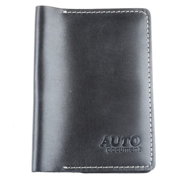 Бумажник Premier (кожа,отдел д/кредиток, черный пулл-ап винтаж) O-975 №30