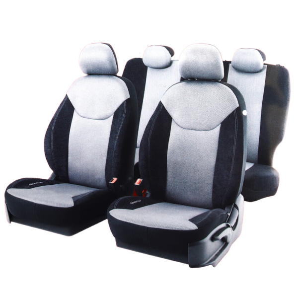 Чехлы Dinamica черн./т.сер. (15шт) DIN-1505VM BK/D.GY (велюр+сетка) (989518)