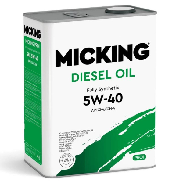 Масло 5W40 CI-4CH-4 Micking Diesel PRO1 4л синтетическое
