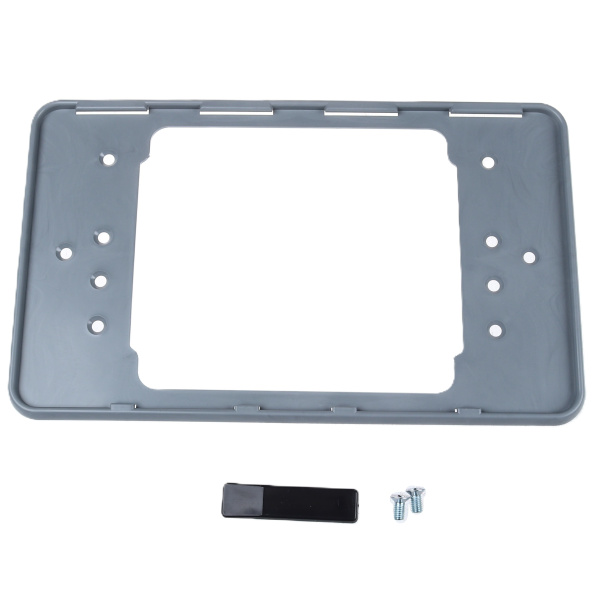 Рамка пластик КВАДРАТНАЯ с защелк. серая+болты 1шт.(69218/769218)