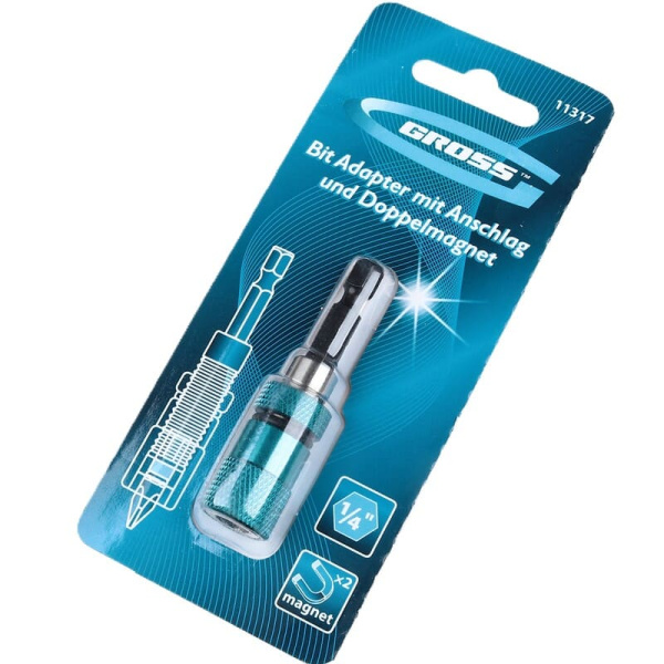 Адаптер для бит с огранич. и дв.магнитом 1/4