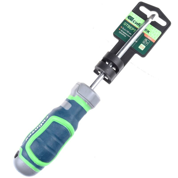 Отвертка SL6.0*100 мм (12267) 4-х комп.рукоятка Сибртех