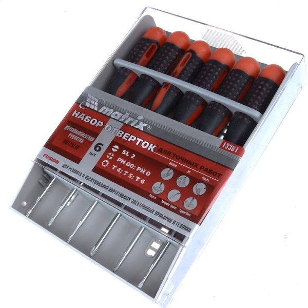 Набор отверток Fusion д/точных работ 6шт. (13361) Matrix 070384