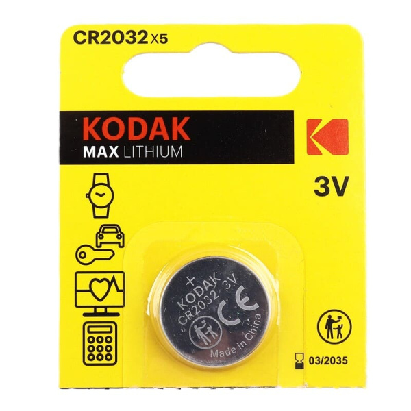 Батар. CR2032/5BL MAX Lithium (1шт) Kodak (7030/411577)