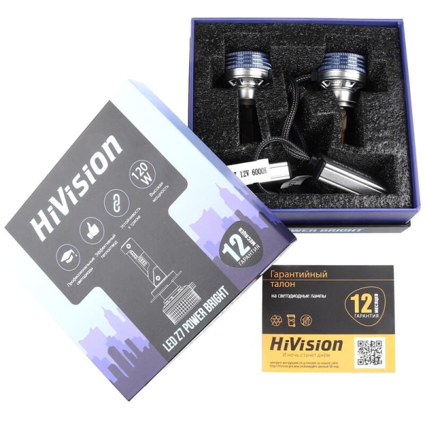 H7 12V 6000K Headlight Z7 Power Bright, 15000lm (к-т) HiVision (002660)