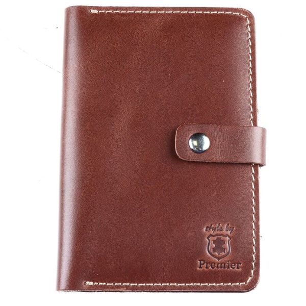 Бумажник Premier (кожа,отдел д/паспорта, корич.пулл-ап винтаж) O-910 №152