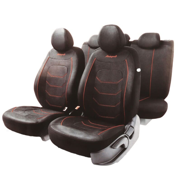 Чехлы ARROW (жаккард, контраст.строчка) M (11шт) ARW-1102 BK/RD