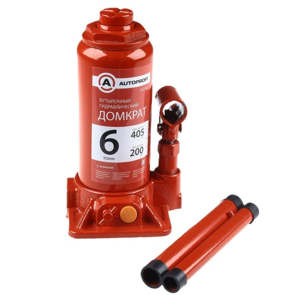 Домкрат бутылочный 6т (200-405мм) AUTOPROFI (DG-06/551667) SKU