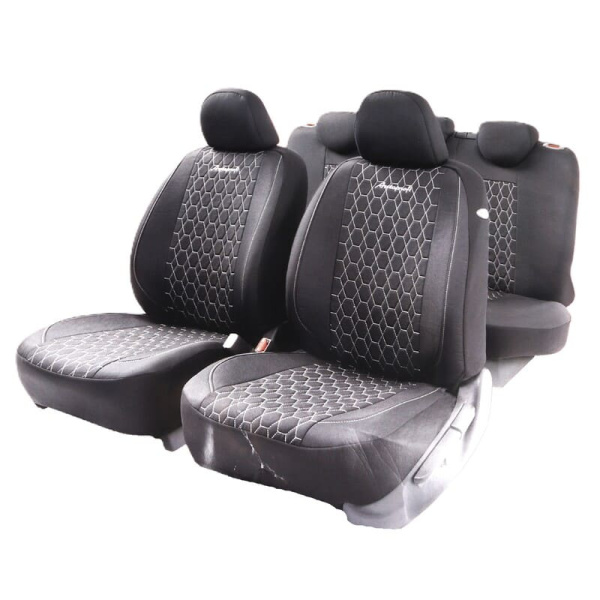 Чехлы VERONA (лён мелкого плетения) M (15шт) VER-1505 BK/WH