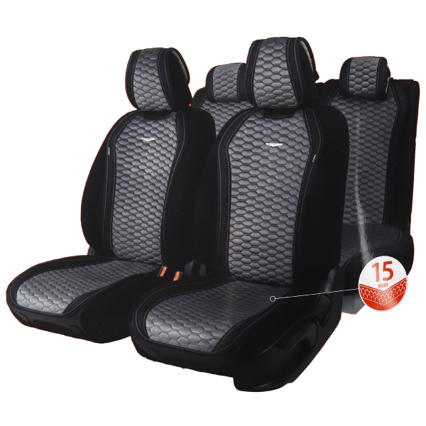 накидки на сиденье алькантара Designo черн./т.серый DES-1100 BK/D.GY (к-т) Autoprofi