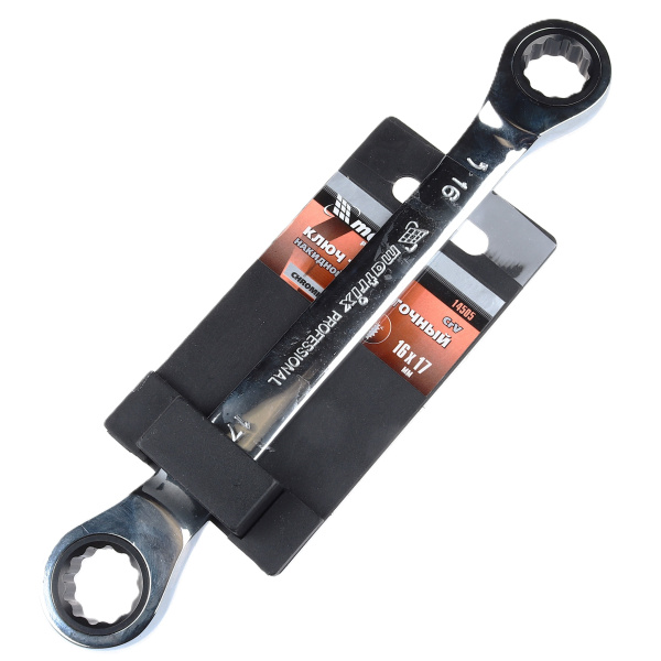 Ключ накидной-трещот. 16*17 мм хром (14505) Matrix