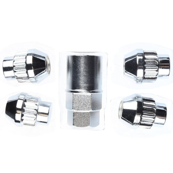 гайка с секрет. 17HEX 10*1.25 chrom (4гайки+1гол.)(34683/200903) 605 Kyoei (19HEX 10*1.25/21HEX 10*1