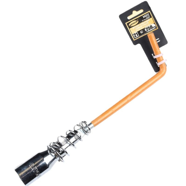 Ключ свечной Г-обр. AD-34312, 21мм 250 мм (пружина) АвтоДело